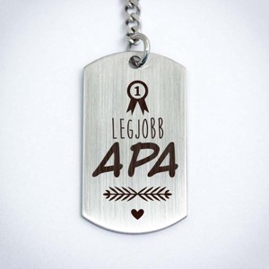 Legjobb Apa acél medálos kulcstartó - táska & tok - kulcstartó & táskadísz - kulcstartó - Meska.hu