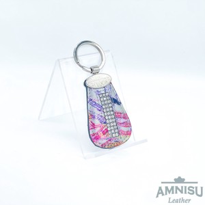 Színes mintás csepp alakú swarovski köves bőr kulcstartó H4017OK - Meska.hu