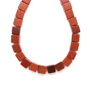 Goldstone vörös kocka 8mm, Kellékek & szerszámok, Ásvány alapanyag, Ásványfüzér, , MESKA