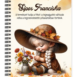 Személyre szabható - Legcukibb őszi manó lány mintás A6-os füzet, Otthon & Életmód, Papír, írószer, Jegyzetfüzet & Napló, , MESKA