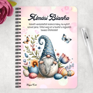 Személyre szabható - Pillangós Húsvéti manó mintás A5-ös füzet - otthon & életmód - papír, írószer - jegyzetfüzet & napló - Meska.hu