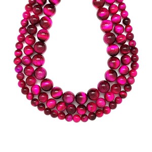 Tigrisszem szinezett pink golyó 6mm, Kellékek & szerszámok, Ásvány alapanyag, Ásványfüzér, , MESKA