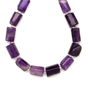 Ametiszt hengerszerű 7-9x12-14mm  ékszerkészítő alapanyag (füzér), Kellékek & szerszámok, Ásvány alapanyag, Ásványfüzér, , MESKA