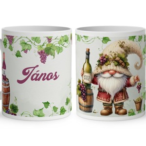 Névvel kérhető - A legjobb borász manó és a fehér bor mintás bögre, Otthon & Életmód, Konyhafelszerelés, tálalás, Tálalás, Bögre & Csésze, , MESKA