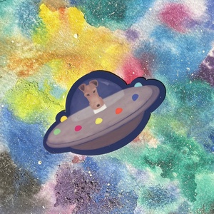 Foxi az űrben - vinyl matrica, Otthon & Életmód, Papír, írószer, Matrica, matrica csomag, Fotó, grafika, rajz, illusztráció, MESKA