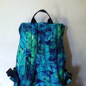 Levélmintás hátizsák, vizlepergető canvas - táska & tok - hátizsák - hátizsák - Meska.hu