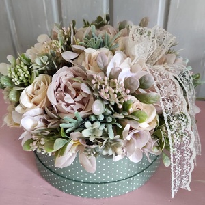 Vintage virágbox,asztaldísz - otthon & életmód - dekoráció - asztal és polc dekoráció - asztaldísz - Meska.hu