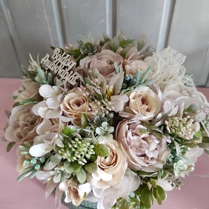 Vintage virágbox,asztaldísz - otthon & életmód - dekoráció - asztal és polc dekoráció - asztaldísz - Meska.hu