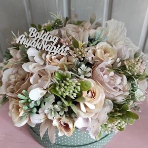 Vintage virágbox,asztaldísz - otthon & életmód - dekoráció - asztal és polc dekoráció - asztaldísz - Meska.hu