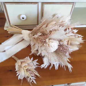 Menyasszonyi csokor kitűzővel(boho 2.) - esküvő - menyasszonyi- és dobócsokor - Meska.hu