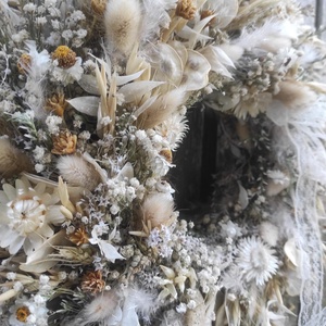 Szárazvirág koszorú,ajtódísz(natúr-beige) - otthon & életmód - dekoráció - ajtó- és ablak dekoráció - ajtódísz & kopogtató - Meska.hu