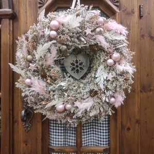 Adventi ajtódísz(szárazvirág) - karácsony - karácsonyi lakásdekoráció - karácsonyi ajtódíszek - Meska.hu