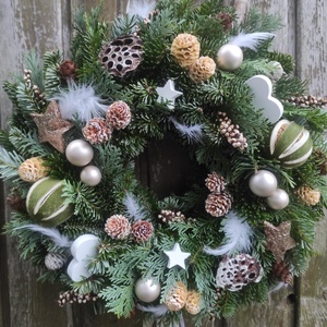 Téli-adventi ajtódísz(élő) - Meska.hu