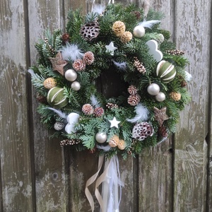 Téli-adventi ajtódísz(élő) - karácsony - adventi díszek - adventi ajtódísz - Meska.hu