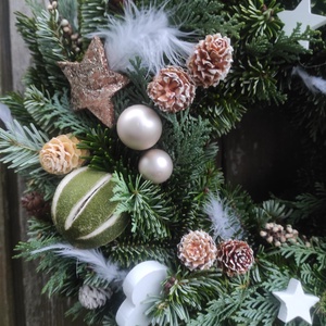 Téli-adventi ajtódísz(élő) - karácsony - adventi díszek - adventi ajtódísz - Meska.hu