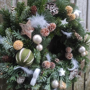 Téli-adventi ajtódísz(élő) - karácsony - adventi díszek - adventi ajtódísz - Meska.hu