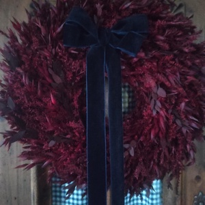 Adventi ajtódísz(bordó) - Meska.hu