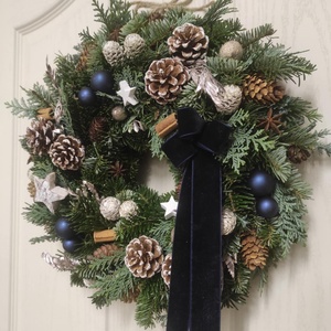 Téli-adventi ajtódísz(élő) - karácsony - adventi díszek - adventi ajtódísz - Meska.hu