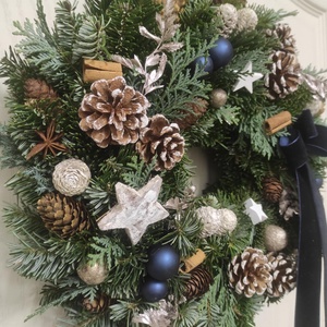 Téli-adventi ajtódísz(élő) - karácsony - adventi díszek - adventi ajtódísz - Meska.hu