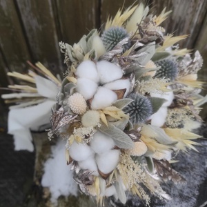 Téli csokor szárazvirágból - otthon & életmód - dekoráció - virágdísz és tartó - csokor & virágdísz - Meska.hu