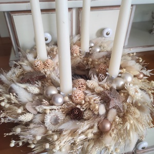 Adventi koszorú(beige) - Meska.hu