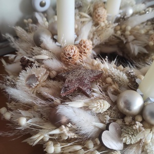 Adventi koszorú(beige) - karácsony - adventi díszek - adventi koszorú - Meska.hu