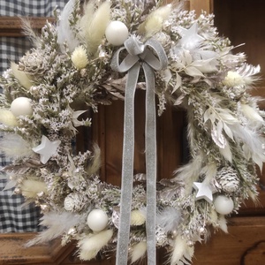 Adventi ajtódísz,kopogtató(fehér) - karácsony - adventi díszek - adventi ajtódísz - Meska.hu