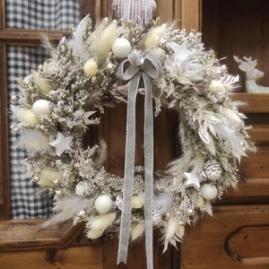 Adventi ajtódísz,kopogtató(fehér) - karácsony - adventi díszek - adventi ajtódísz - Meska.hu