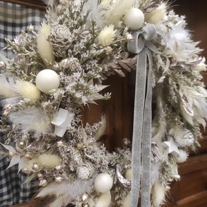 Adventi ajtódísz,kopogtató(fehér) - karácsony - adventi díszek - adventi ajtódísz - Meska.hu