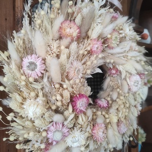 Szárazvirág koszorú,ajtódísz(pasztell) - otthon & életmód - dekoráció - ajtó- és ablak dekoráció - ajtódísz & kopogtató - Meska.hu