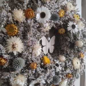 Tavaszi szárazvirág koszorú,ajtódísz, Otthon & Életmód, Dekoráció, Ajtó- és ablak dekoráció, Ajtódísz & Kopogtató, Virágkötés, MESKA