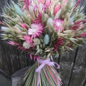 Szárazvirág csokor(rózsaszín-zöld), Otthon & Életmód, Virágdekoráció, Virágok, Virágcsokor, Virágkötés, MESKA