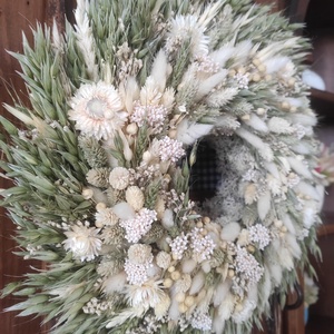 Szárazvirág koszorú,ajtódísz(natúr) - otthon & életmód - dekoráció - ajtó- és ablak dekoráció - ajtódísz & kopogtató - Meska.hu