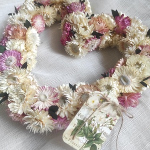 Szívkoszorú,ajtódísz(szárazvirág) - Meska.hu