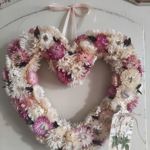 Szívkoszorú,ajtódísz(szárazvirág) - otthon & életmód - dekoráció - ajtó- és ablak dekoráció - ajtódísz & kopogtató - Meska.hu