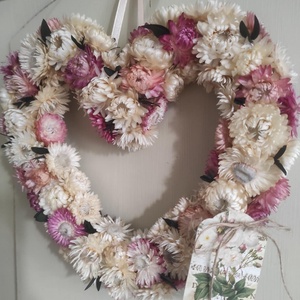 Szívkoszorú,ajtódísz(szárazvirág) - otthon & életmód - dekoráció - ajtó- és ablak dekoráció - ajtódísz & kopogtató - Meska.hu