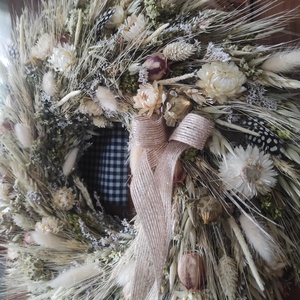 Natúr szárazvirág koszorú,ajtódísz - Meska.hu