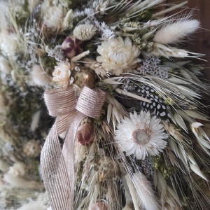 Natúr szárazvirág koszorú,ajtódísz - otthon & életmód - dekoráció - ajtó- és ablak dekoráció - ajtódísz & kopogtató - Meska.hu