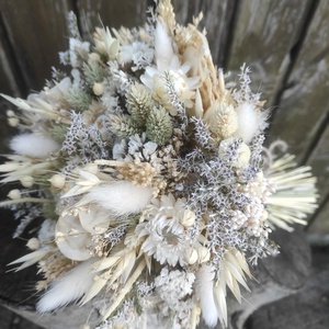 Szárazvirág csokor(bézs) - otthon & életmód - virágdekoráció - virágok - virágcsokor - Meska.hu