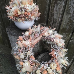 Tavaszi szárazvirág szett(barack) - otthon & életmód - dekoráció - ajtó- és ablak dekoráció - ajtódísz & kopogtató - Meska.hu