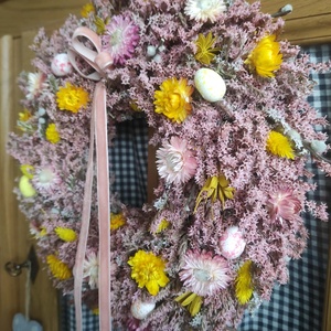 Tavaszi sóvirág koszorú,ajtódísz - otthon & életmód - dekoráció - ajtó- és ablak dekoráció - ajtódísz & kopogtató - Meska.hu