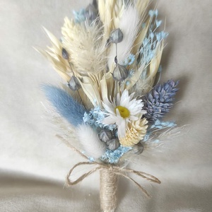 Menyasszonyi csokor kitűzővel(kék) - esküvő - menyasszonyi- és dobócsokor - Meska.hu