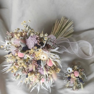 Menyasszonyi csokor kitűzővel(rózsaszín) - esküvő - menyasszonyi- és dobócsokor - Meska.hu