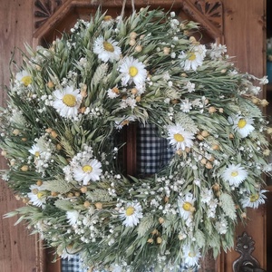 Natúr szárazvirág koszorú,ajtódísz, Otthon & Életmód, Dekoráció, Ajtó- és ablak dekoráció, Ajtódísz & Kopogtató, Virágkötés, MESKA