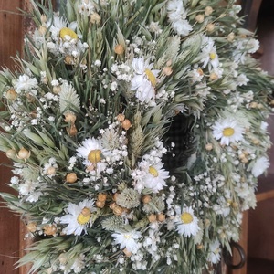 Natúr szárazvirág koszorú,ajtódísz - otthon & életmód - dekoráció - ajtó- és ablak dekoráció - ajtódísz & kopogtató - Meska.hu