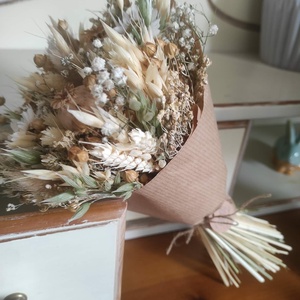 Szárazvirág csokor(natúr-beige) - otthon & életmód - virágdekoráció - virágok - virágcsokor - Meska.hu