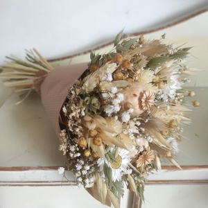 Szárazvirág csokor(natúr-beige) - otthon & életmód - virágdekoráció - virágok - virágcsokor - Meska.hu