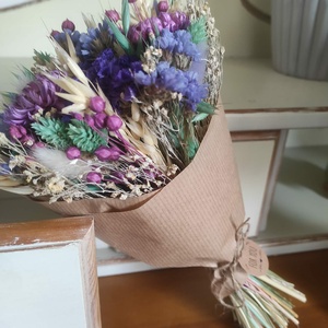 Szárazvirág csokor(lila) - otthon & életmód - virágdekoráció - virágok - virágcsokor - Meska.hu