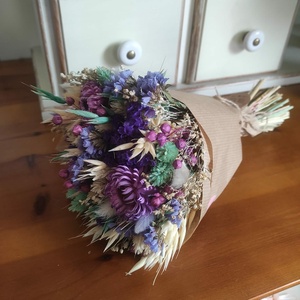 Szárazvirág csokor(lila) - otthon & életmód - virágdekoráció - virágok - virágcsokor - Meska.hu