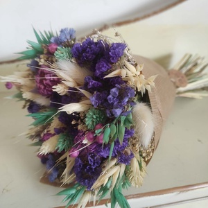 Szárazvirág csokor(lila) - otthon & életmód - virágdekoráció - virágok - virágcsokor - Meska.hu